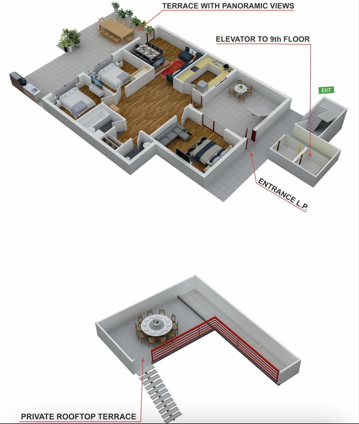 Penthouse Rooftop Loft, 190sq, Panorama View, 1min To Main Station- 5min To * Basilej